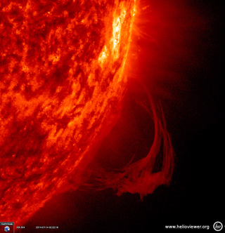 Illustration for article titled The Sun Emits a Plasma Arc So Big You Could Fit 25 Earths Beneath It